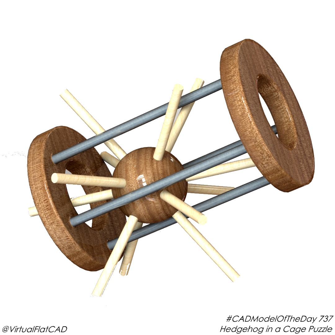 VirtualFlatCAD's tweet photo. Hedgehog puzzle! This puzzle has been around for more than 100 years and has a really cool solution! #CADModelOfTheDay 737.
.
.
#cad #3d #3dmodeling #solidworks #challenge #everyday #render #3drender #photoview360 https://t.co/XSgUZ89m00