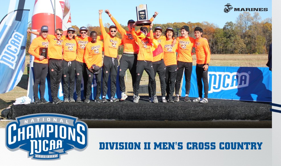 Cowley brings home its first #NJCAAXC Men's Cross Country championship since 2010, and its first Division II title, presented by the Marines.

The Tigers finished with the top two runners and three in the top-14.

Full recap | njcaa.org/championships/…