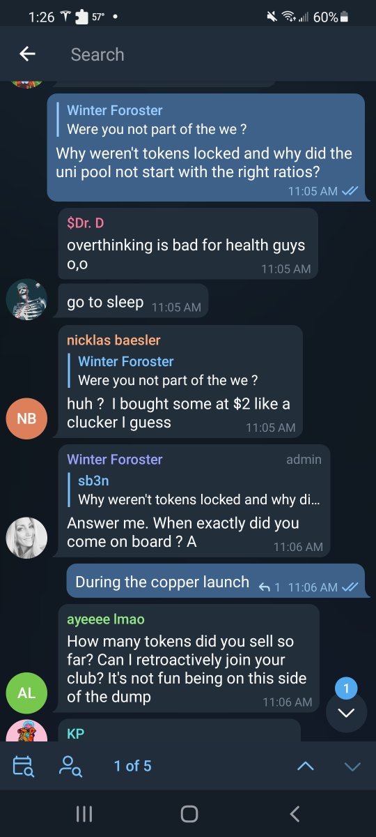 0xn3bs's tweet photo. @defactor_ Absolutely sickened by the Defactor admins behaviour in this Telegram. The first question I asked the admin questioned whether I was even an investor and threatened with a ban.

Total clown fiesta. Copperlaunch and Uni LP was a joke.
P.S. I was ultimately banned. https://t.co/5UwRMn3pS1