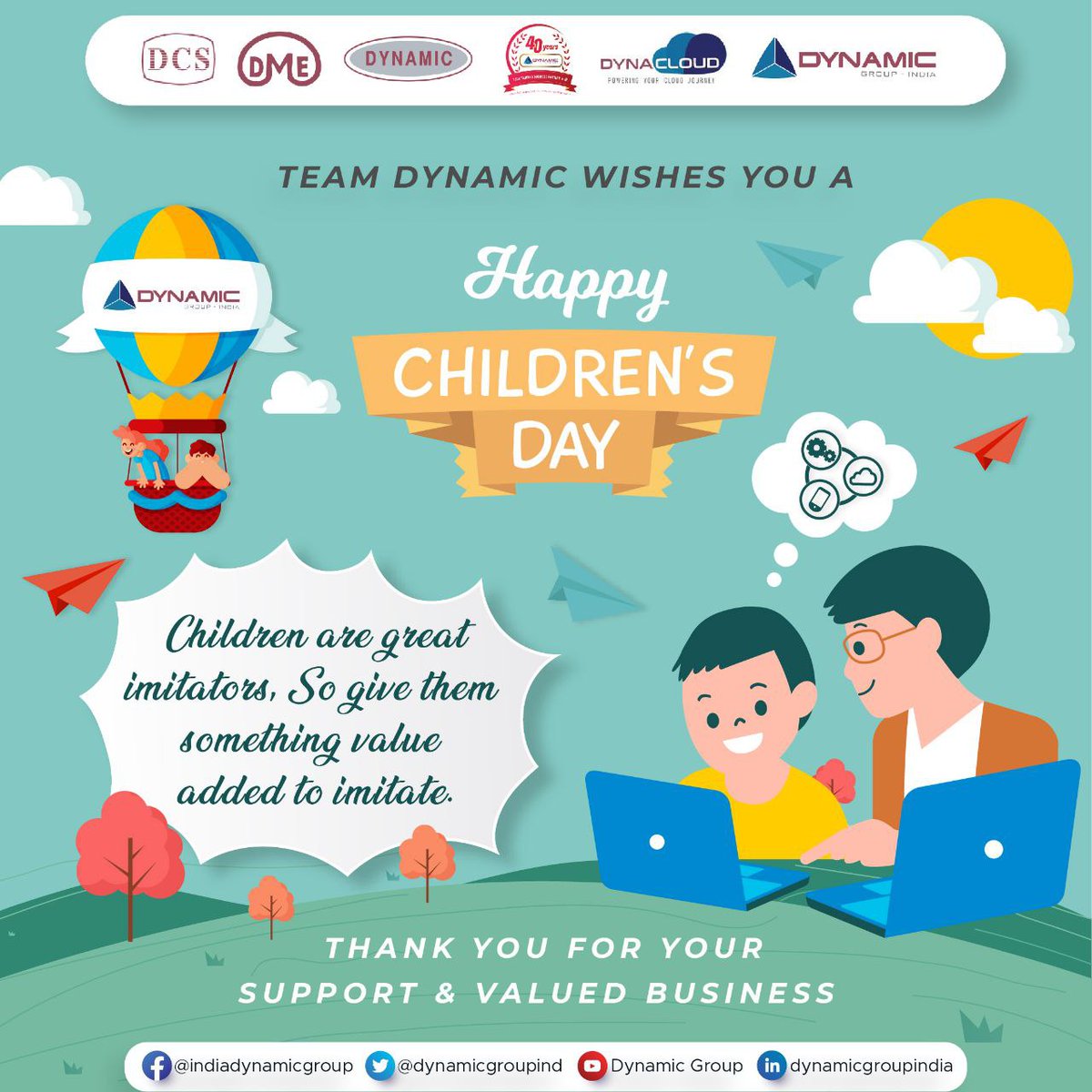 dynamicgroupind's tweet photo. Team Dynamic wishes A Happy Children’s Day! https://t.co/vwbPov6Utx