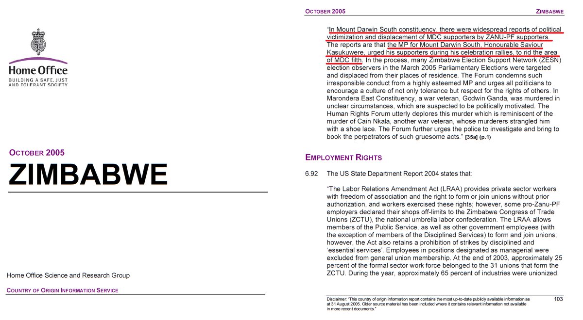 PacheduZW's tweet photo. This UK GVT report says Saviour Kasukuwere urged his supporters to "rid the area of MDC filth" in Mt. Darwin resulting in the displacement of MDC supporters.

That's how evil @Hon_Kasukuwere was.

Zimbabwe deserves new leaders, not him!

Youths, #RegisterToVote https://t.co/Boe4GcHhKI