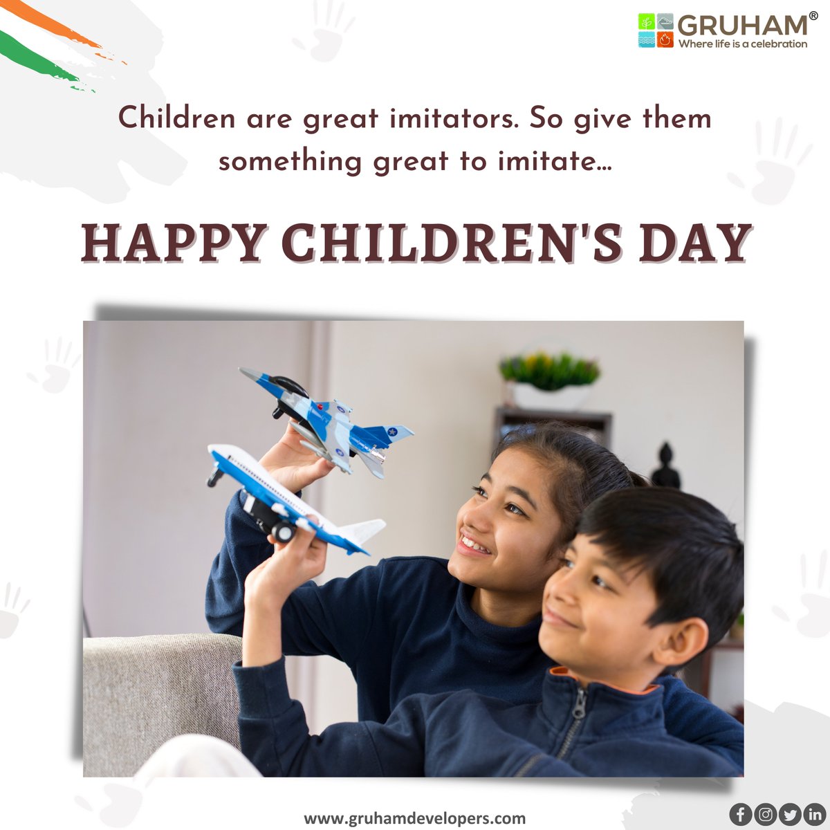 GruhamDevelope's tweet photo. A very #HappyChildrensDay to everyone!
#ChildrensDay2021 #ChildrenDay #childrensdayspecial #childhood #JawaharlalNehru #nehrujayanti #PrimeMinister #pmoindia #gruham #gruhamdevelopers https://t.co/FwYUsLls3o