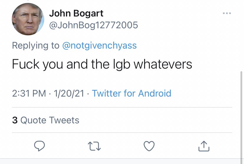 anyone who follows me is considered an lgb whatever this is our legacy