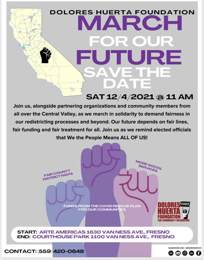 SimoneCranston's tweet photo. Location Change: Start at Arte America's.
We are demanding fair maps, more social services, and American Rescue Plan Funds spent responsibly all across the Central Valley! Join us ✊🏼#downtownfresno #fresno #fresnocalifornia https://t.co/W7VEYWGWDv