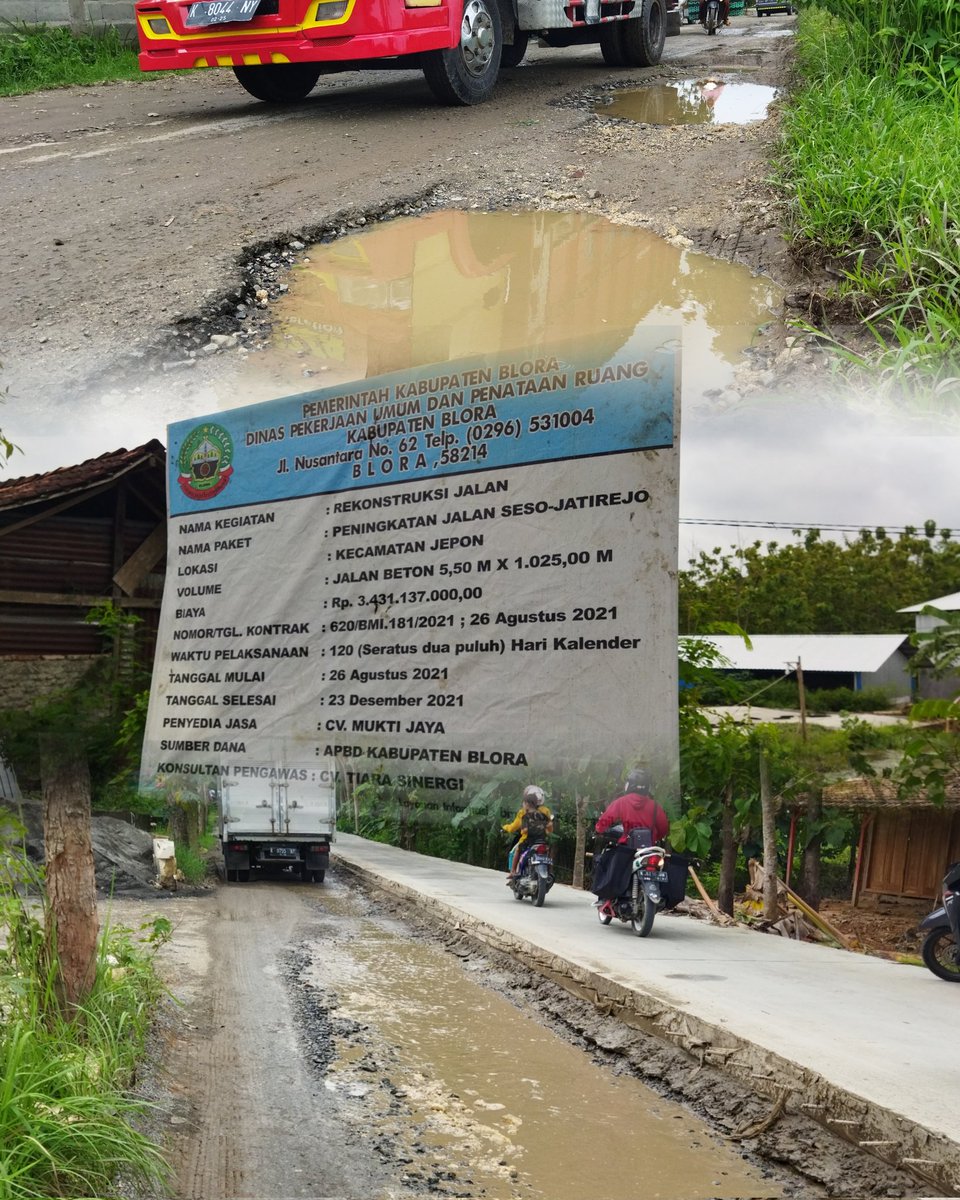 AriefRohman_838's tweet photo. Bismillah, terus berproses. Semoga tahun depan bisa lebih banyak lagi kerusakan yang ditangani. Masih banyak PR untuk membangun jalan kabupaten. 
Kita minta para Kepala Desa ikut memprioritaskan pembangunan jalan permukiman pedesaannya. Monggo Sesarengan mBangun Blora...!! https://t.co/ubUH0I52KJ