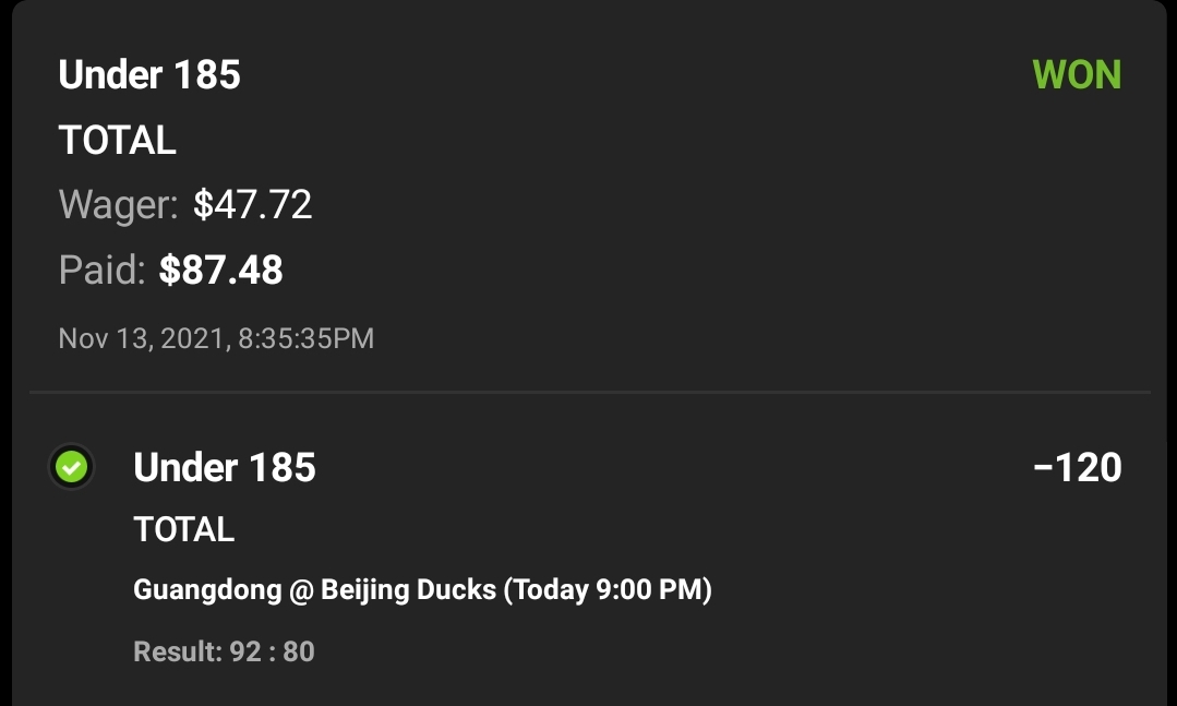 marshal_lyfe's tweet photo. I never bet this much, but when @KimJongUnPicks is on a heater you let it ride!!!! #easyunder #chinesebasketball https://t.co/dZRtZtMcel