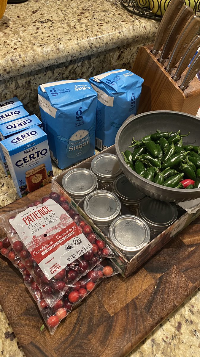 MsLorisStory's tweet photo. I picked the last of my jalapeños from my garden today, so tomorrow I’m going to experiment with some different pepper jams and/or candied jalapeños https://t.co/tRdwM4tVp8