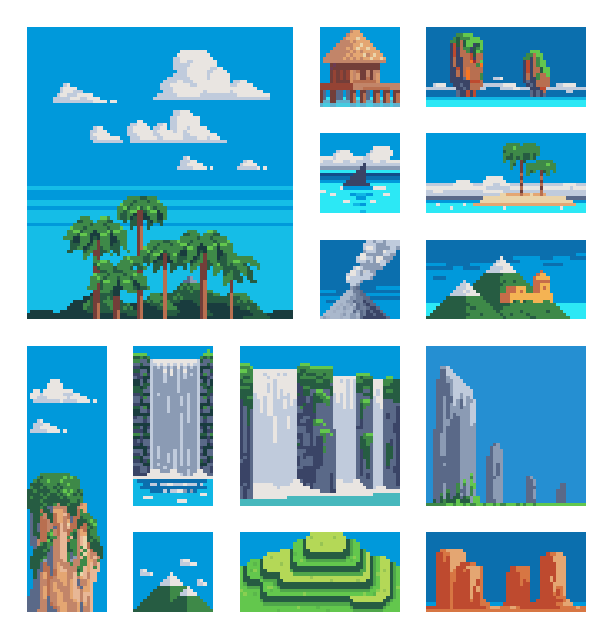 Vectorpixelstar's tweet photo. Nature. #pixelart compositions. https://t.co/YkSCJuZMhp