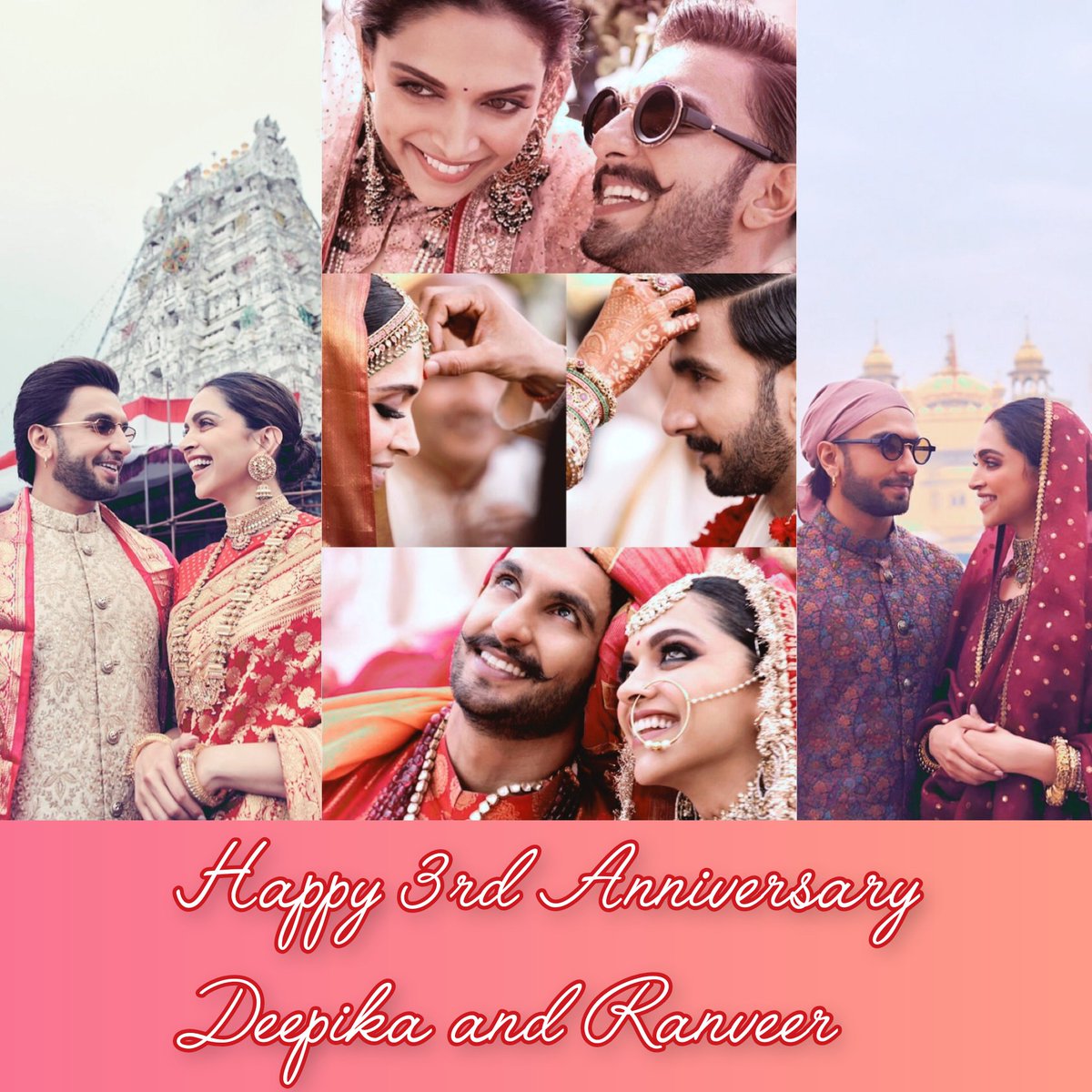 deepveernation's tweet photo. Happy third wedding anniversary to my favourite couple! May you two always shine together. Wishing you a lifetime together of love, friendship, loyalty, happiness, success and good health. 🧿❤

#Happy3rdAnniversaryDeepveer https://t.co/op13iuMFYC