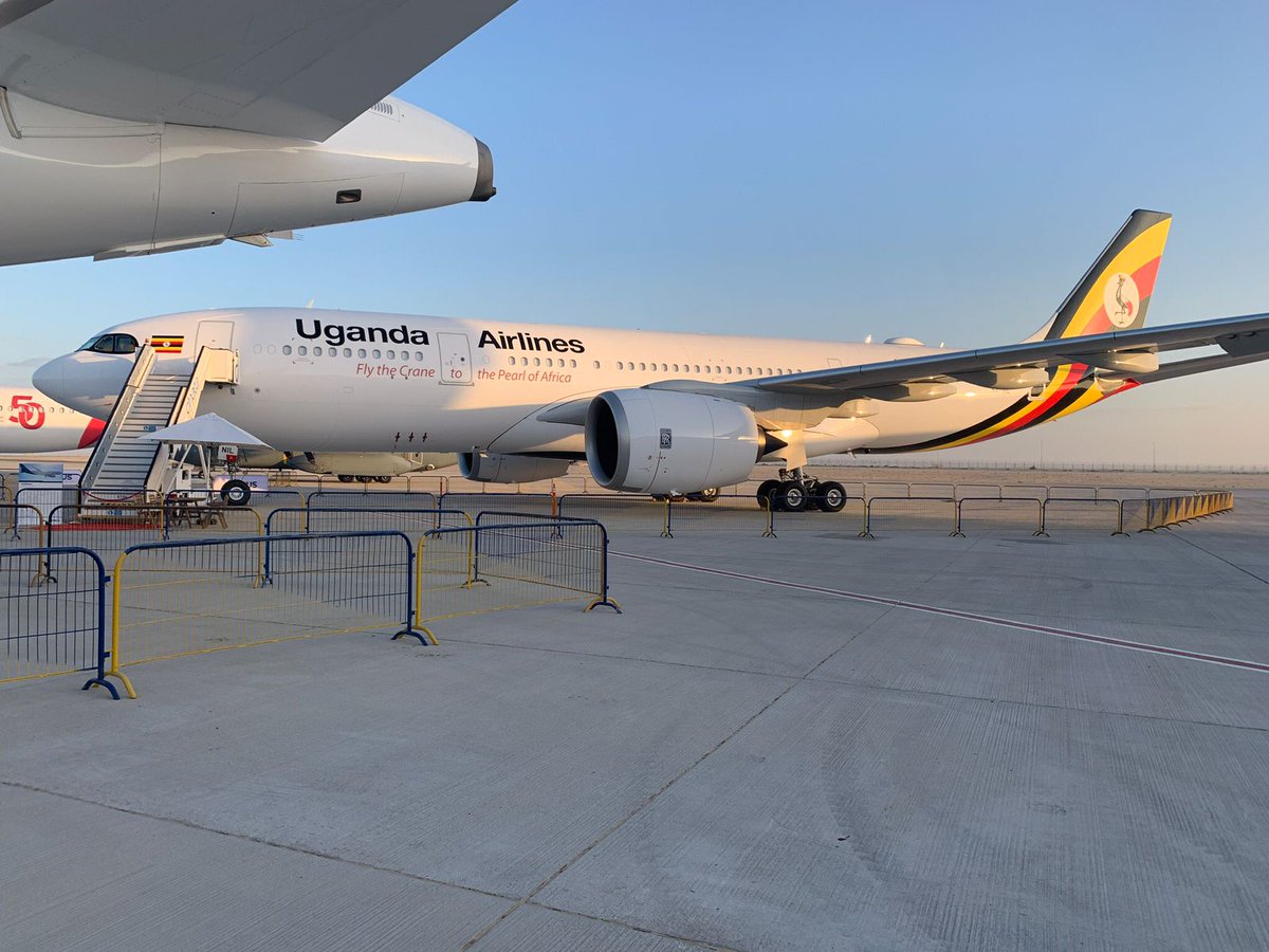 MKarekye's tweet photo. Guess whose 'bird' A330-NEO No.5X-NIL is set for the static display at the Dubai World Centre, Al Maktoum; UGANDA🇺🇬. This show is in conjunction with Airbus and is on from today 14th to the 18th of November. https://t.co/NnXsCewnQy