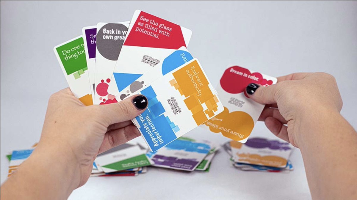 ghoulash's tweet photo. A deck of cards that helps reduce stress. Serenity is in the cards. Reserve your deck of All Sorts Calming Cards today! https://t.co/hPEL9X6Vmm https://t.co/nGc05PwMyo