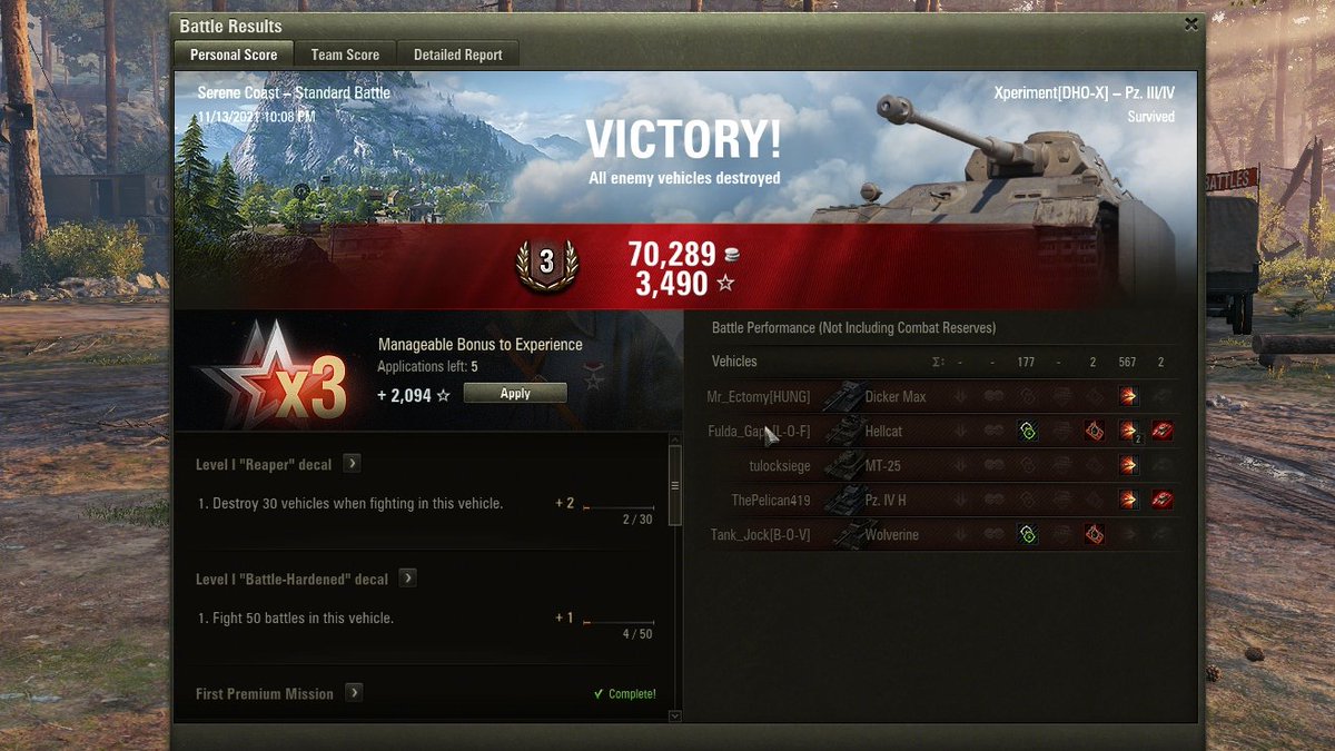 xperiment2's tweet photo. @worldoftanks IGN:  Xperiment
XP: 465
Not great but it'll do. https://t.co/dyyXHo0jsN