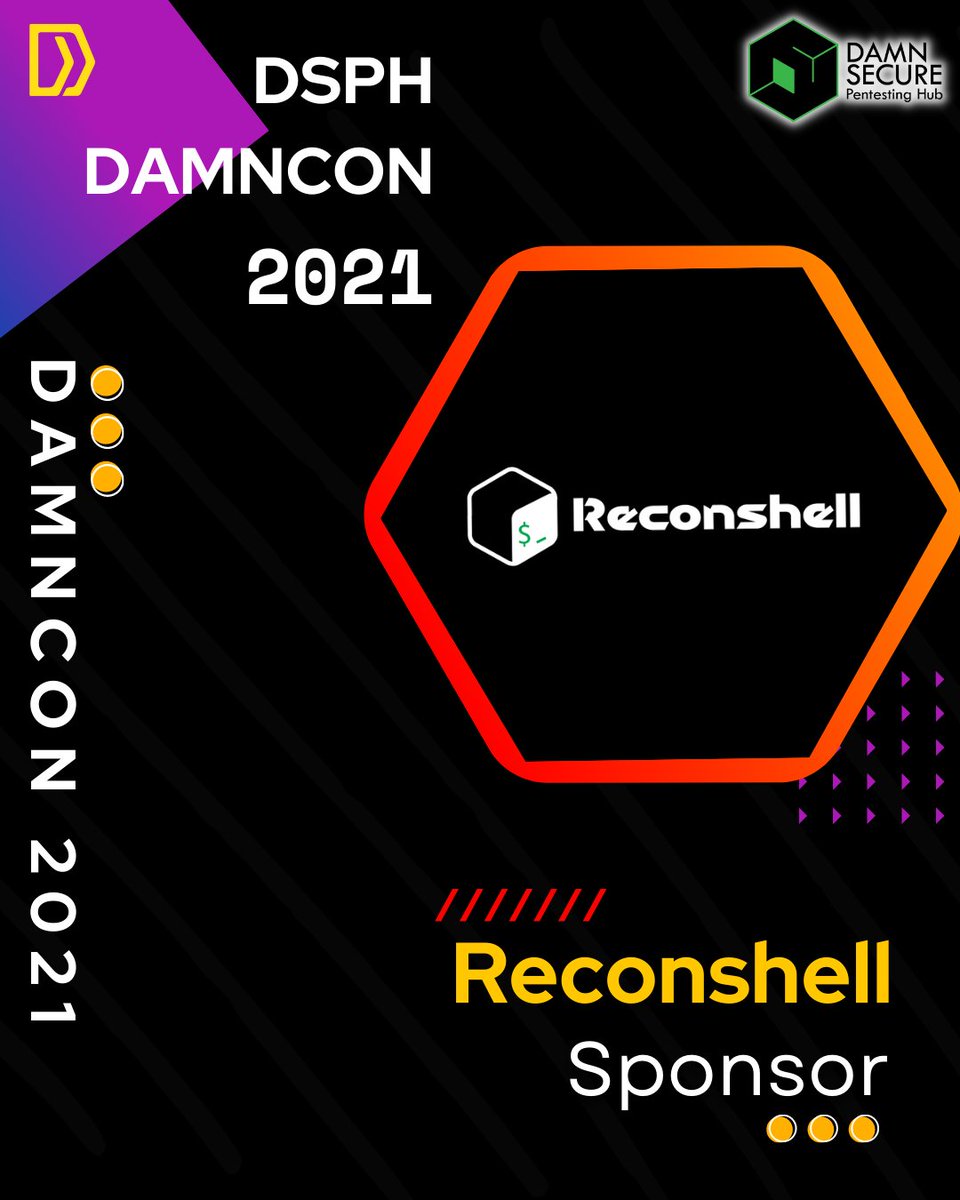 dsph_official's tweet photo. Hola #damnconians ,
We introduce you to the sponsors of DamnCon 2021.
 @reconshell
#cyber #cybersecurity #infosec #bugbounty #dsph #damncon2021 https://t.co/u2VOY0aBGz