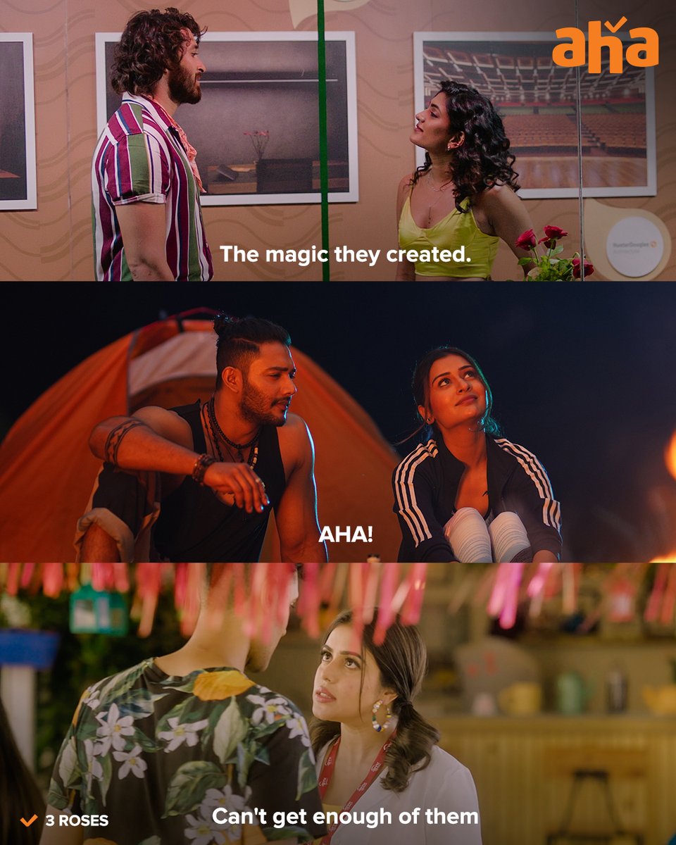 ahavideoIN's tweet photo. Just can't get enough of #3Roses! Have you watched it yet? 
#StreamingNow 
#3RosesOnAHA 
@SKNonline @maggifilmmaker @DirectorMaruthi  @starlingpayal @YoursEesha @shamna_kkasim @harshachemudu @prince_cecil https://t.co/Q55jO1gzSw