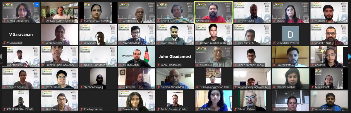gnanajeyaraman's tweet photo. Meet and greet group @IndiaSIG #inSIG2021 @isocchennai @ISOC_Community @ISOC_Live @ISOCapac @isoctrv @isochyderabad @isockolkata @isoc_bangalore https://t.co/5x0USAVASM