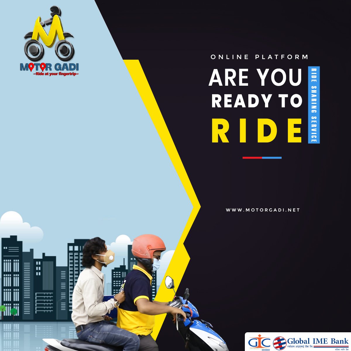 Motor Gadi service with lots of surprises in your town.
🛵 🛵 🏍️ 🏍️
#MotorGadi #RideSharing #Smartpeople #Emergency
#AirportService #itahari #Biratnagar #Dharan #Damak #Birtamod
#Pokhara #Birgunj
OurPartner
#insurance
#GeneralInsuranceCompanyLtd
#digitalpayement #GlobalIMEBank