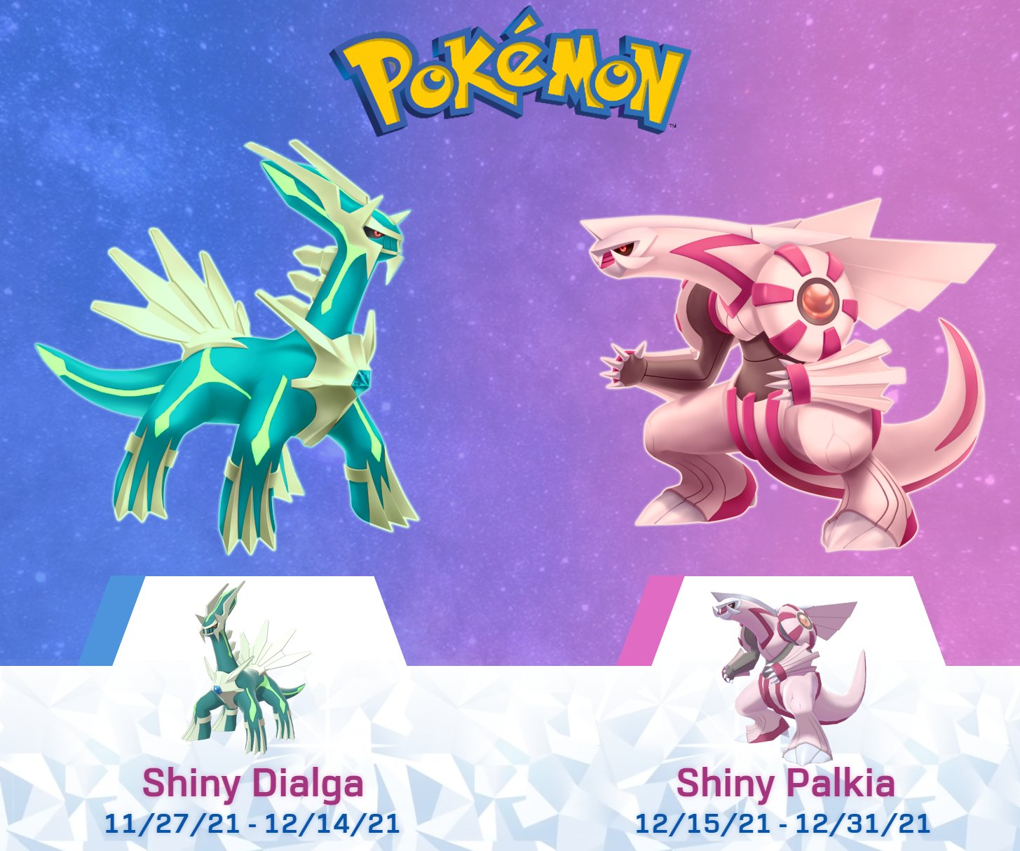 Aluomorg on X: Leaked BDSP event, shiny Dialga and Palkia during November  and December #PokemonBrilliantDiamond #PokemonShiningPearl   / X