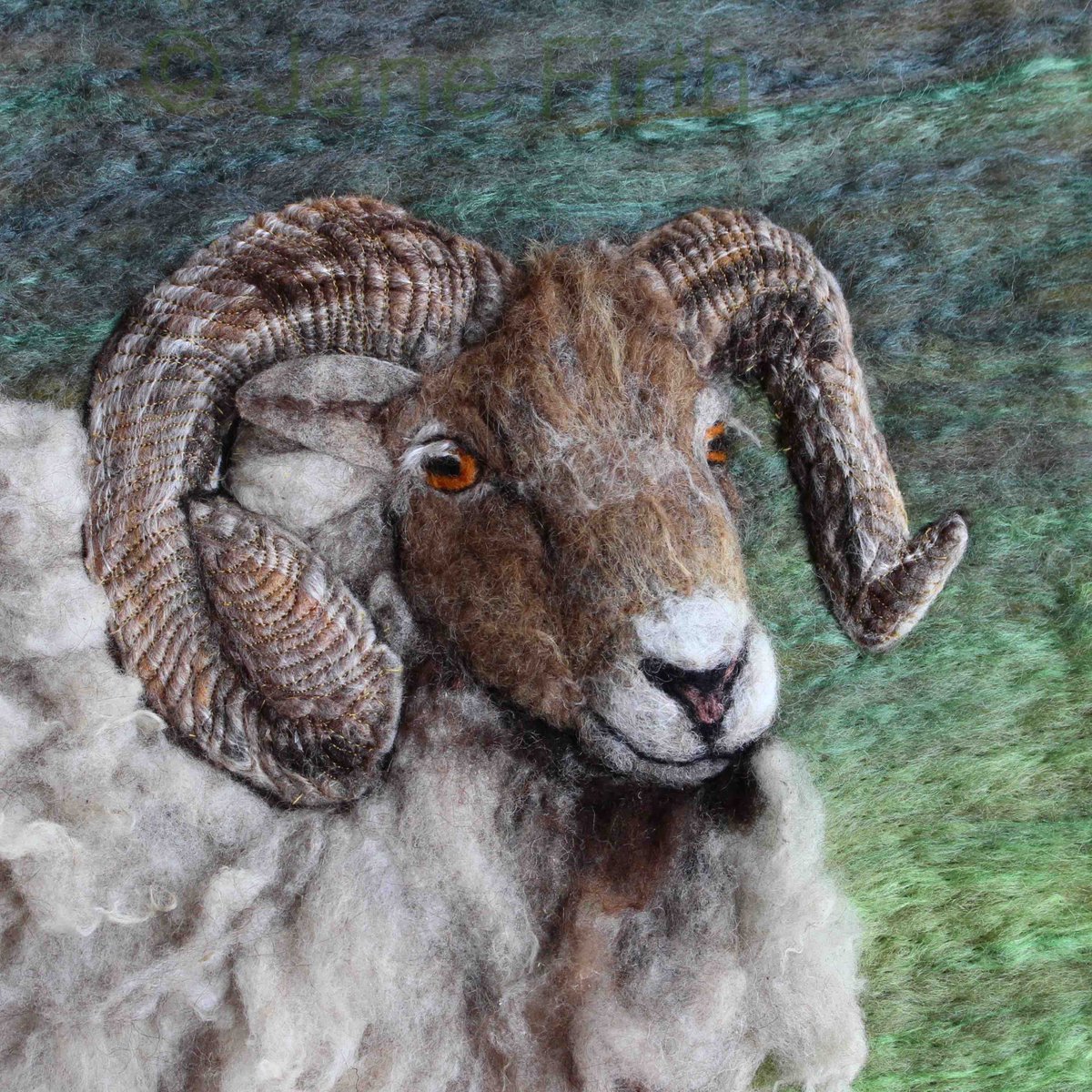 UllswaterFelt's tweet photo. Day #14 of my A-Z of #fibreart #animalportraits and #Wovember These are a #NorfolkHorn and a #NorthRonaldsay. Though #wetfelting #needlefelting &amp; #machineembroidery are #crafts I take these #beyondcraft to make #art @RBSTrarebreeds #britishfibreart @MadeinEVAN @BritishWool https://t.co/AyTMeNaj4r