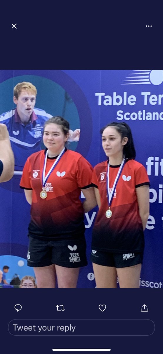 Karlmarriott5's tweet photo. Two golds for Amy and team mate Mauri in 6 Nations in senior womens team and doubles. @Amymarriott13 @rotherhamtiser @wickersleyssc @TableTennisENG @topspintt https://t.co/8V4UFa4ht2