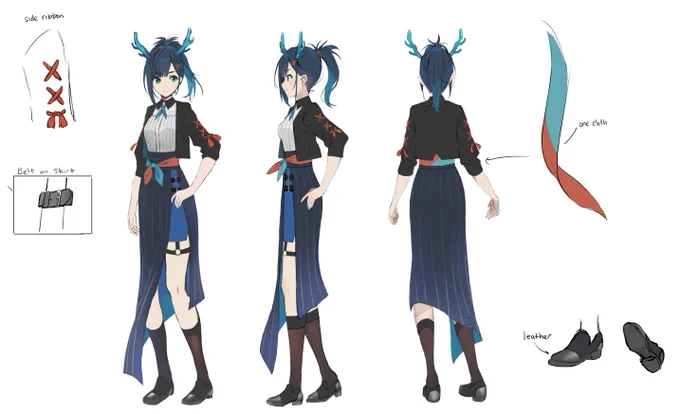 Character design sheet for my girl Itsuki at #VERSE_n! イツキ(@itsuki_htsr)のデザインです～🌙✨ 