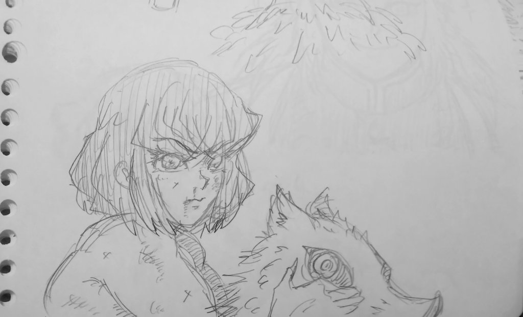 普段はスマホで描いてますがアナログだとこんなん

指とペンで描くのとでは全然違ってしまう🤔
ガサガサかくの好きなんだけどスマホだとどうもそうはいかなくて歯がゆいところ

ペン選びが悪いのかそもそもスマホがそういう書き方に向いていないのか謎 