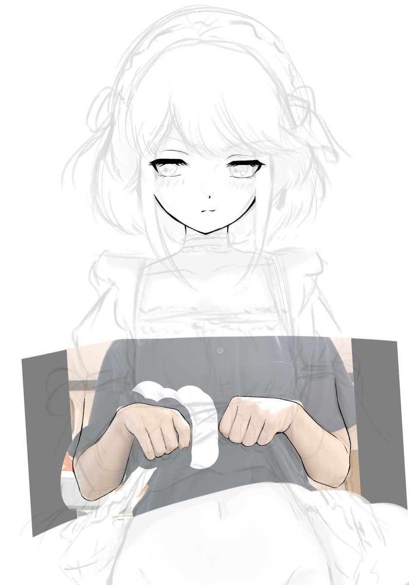 手のポーズが苦手なのでいつも自分でポーズ撮ってトレスしたりしなかったりしてる 