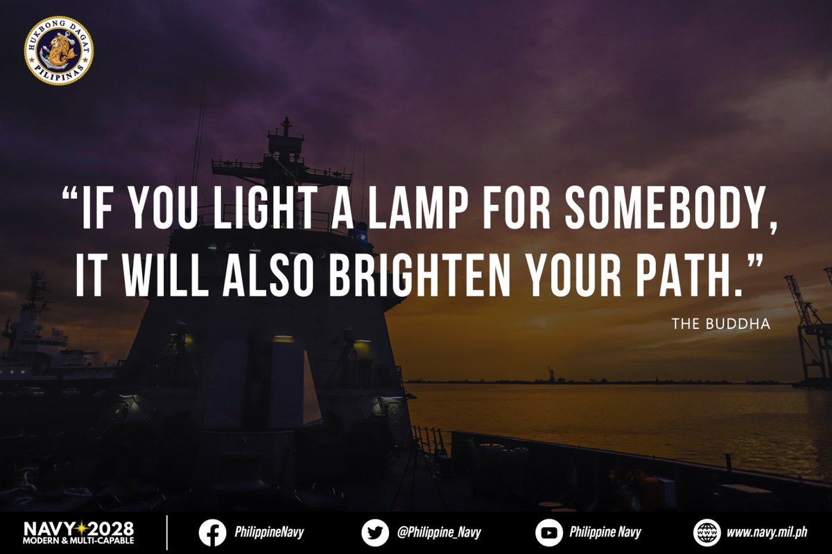 READ: The Philippine Navy's Leadership Quote for the Week.

#ModernandMultiCapablePHNavy
#AFPyoucanTRUST