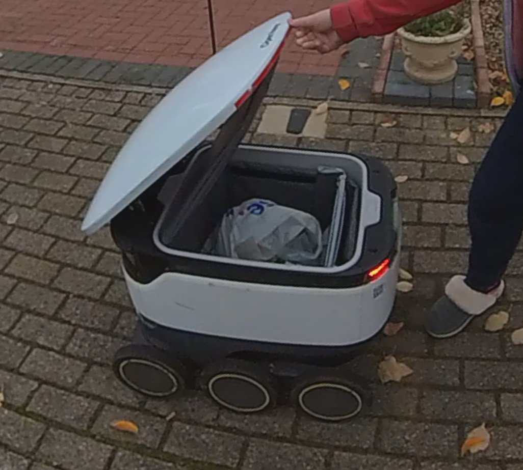 Shopping delivered by a flippin' robot!!!