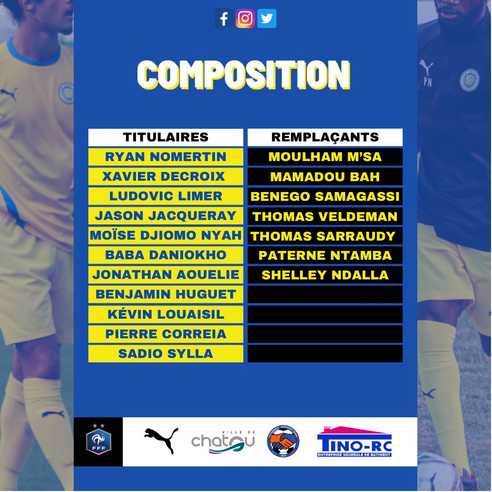 chatouas's tweet photo. Pour ce 7ème tour, 18 soldats ont été convoqués pour affronter ES Nanterre 🔥
💛💙 #AllezChatou #ASCESN https://t.co/zhSRb281n3