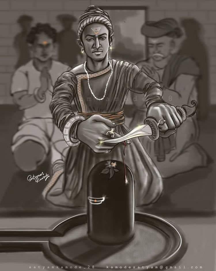 Chhatrapati Shivaji Maharaj taking oath of Hindawi Swaraj. ❤️🔥

🕉️ Har Har Mahadev 🕉️

Art by Satyam Kanode