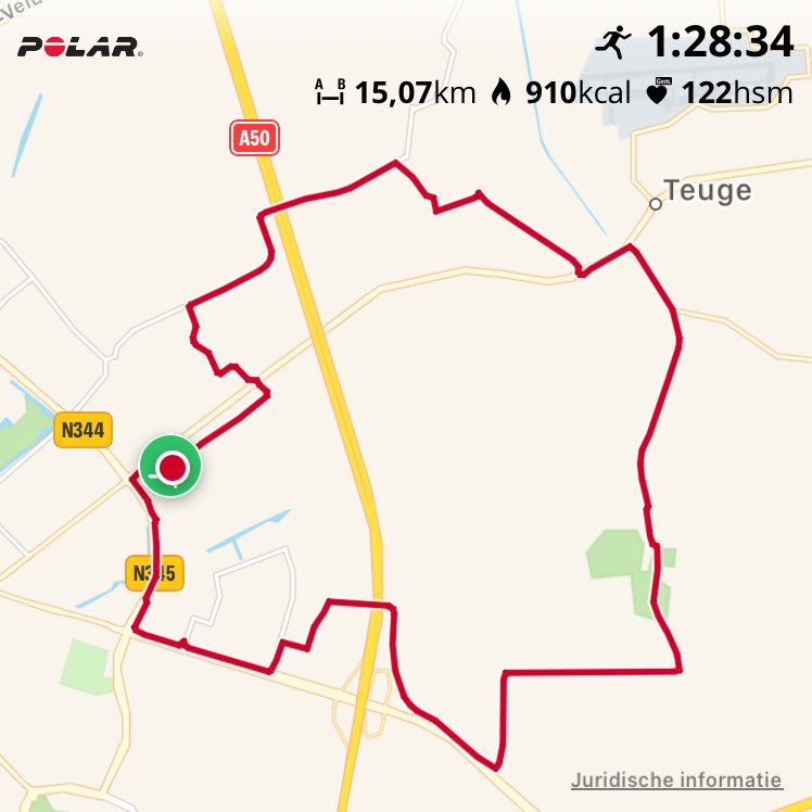#PolarM430 een mooie trainingsweek afgesloten met een mooie duurloop zone 1! #runningmovements #hardlopen