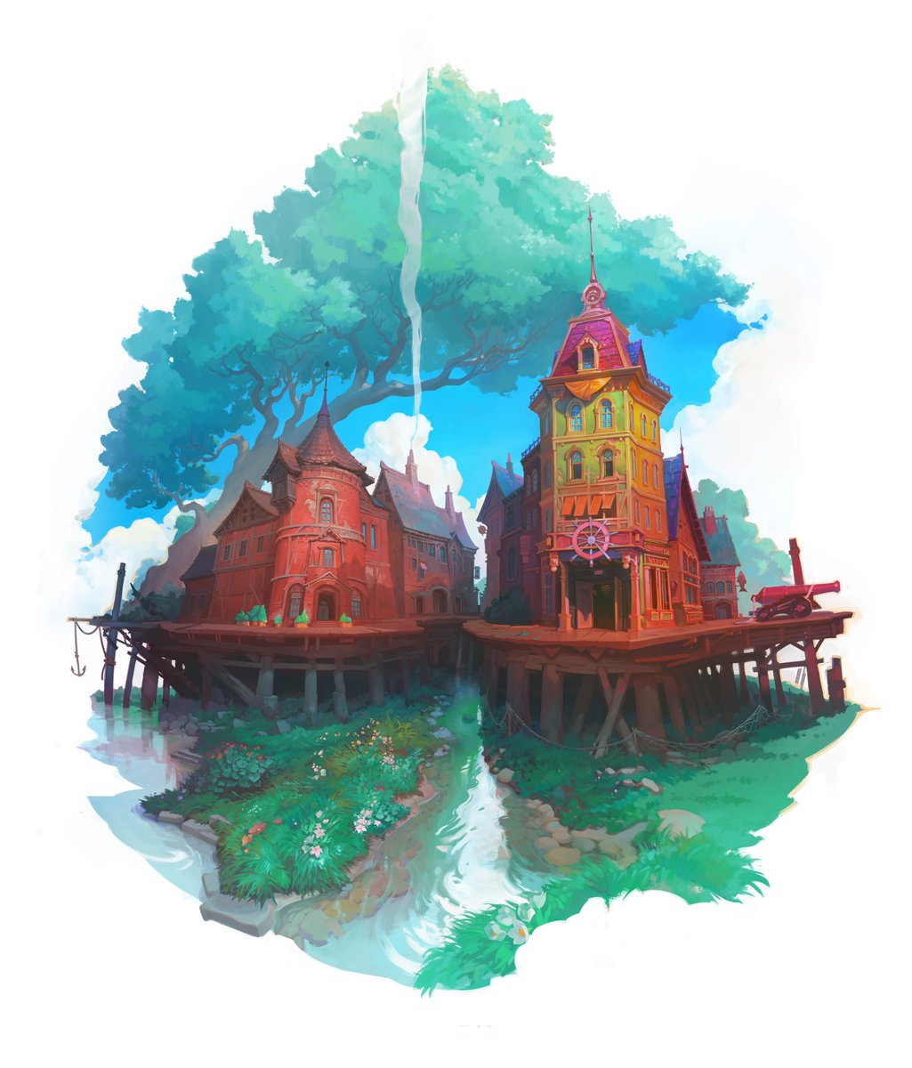 IArtyomenko's tweet image. This is a concept art of a location/building for my personal Artbook, which for now is simply called "Pirate Game That Never Exist"