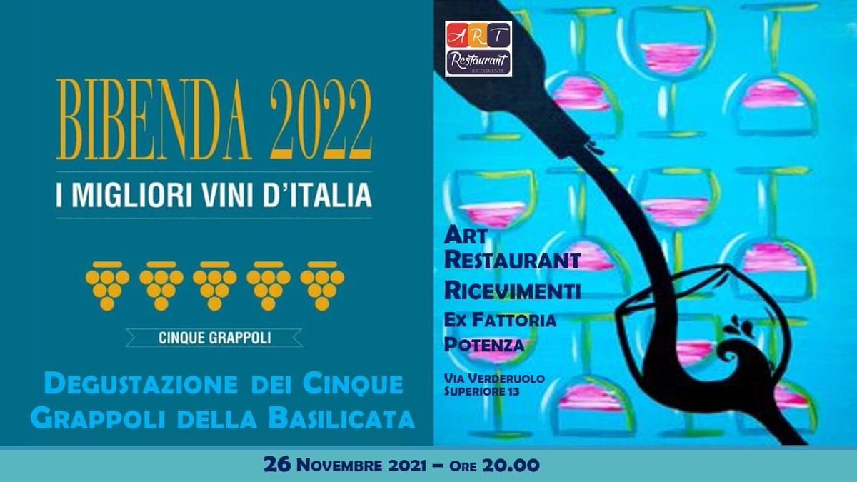 DanielaMarches5's tweet photo. A #potenza il 26 novembre, con una cena-degustazione, si celebrano le 10 etichette #aglianicodelvulture di 9 produttori premiati con i #5grappoli da @Bibendaofficial https://t.co/JORCW4YK1K