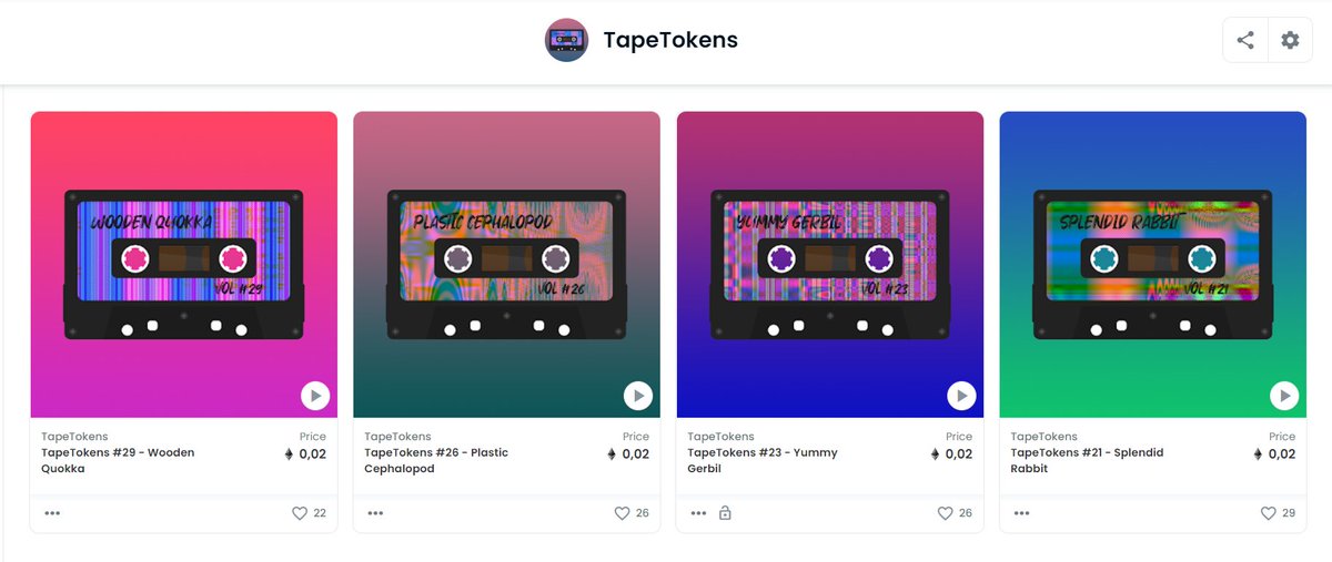 Just 4 tapes left! 😌
For those of you who've just stumbled upon this:
TapeTokens are neural-generated tracks with unique arts, distributed as #NFT tokens

#NFTCommunity