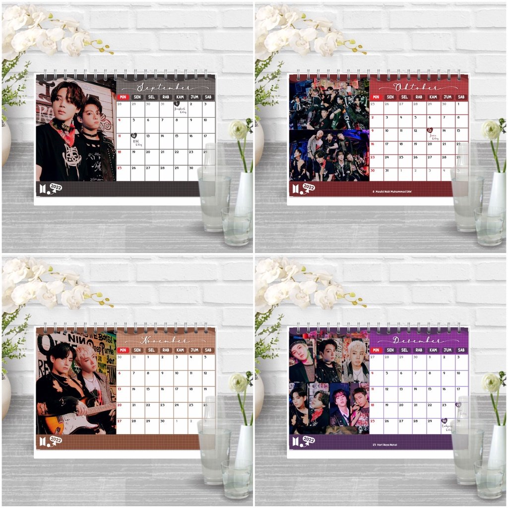 geol_shop's tweet photo. KALENDER DUDUK 
BTS - SEASONS GREETINGS 2022 VER 2

Detail: 
- isi 12 lembar 
- ukuran A5 (22 x 15 cm)
- Penyangga Hardcover (Keras) bukan kertas ya
- Penyangga Softcover (Karton Tebal)
- Bisa request tanggal spesial

link shopee : https://t.co/RQQOgupzuN https://t.co/FyAJFfOs5m