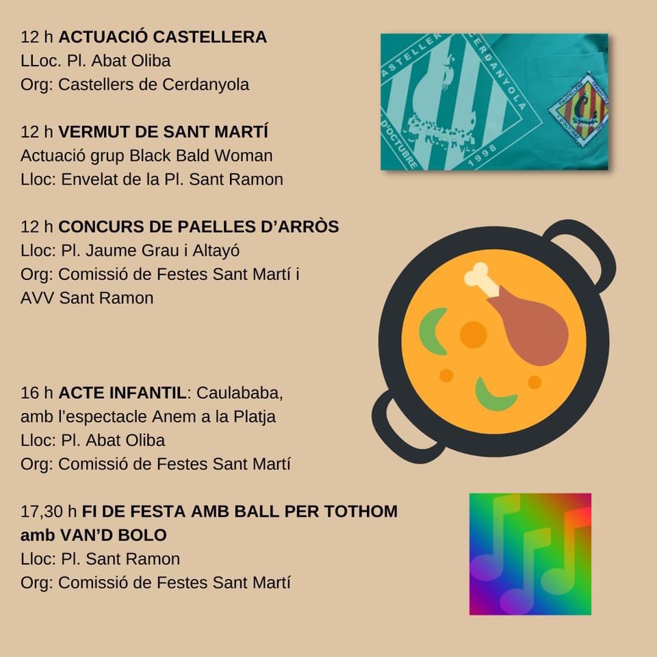 puntinfo's tweet photo. 🎉Darrera jornada de Festa de la Tardor #SantMartí2021 #Cerdanyola @lacomissio 
Aprofita el dia! Mira totes les activitats que hi ha previstes👇 https://t.co/kjbcM1pF6j