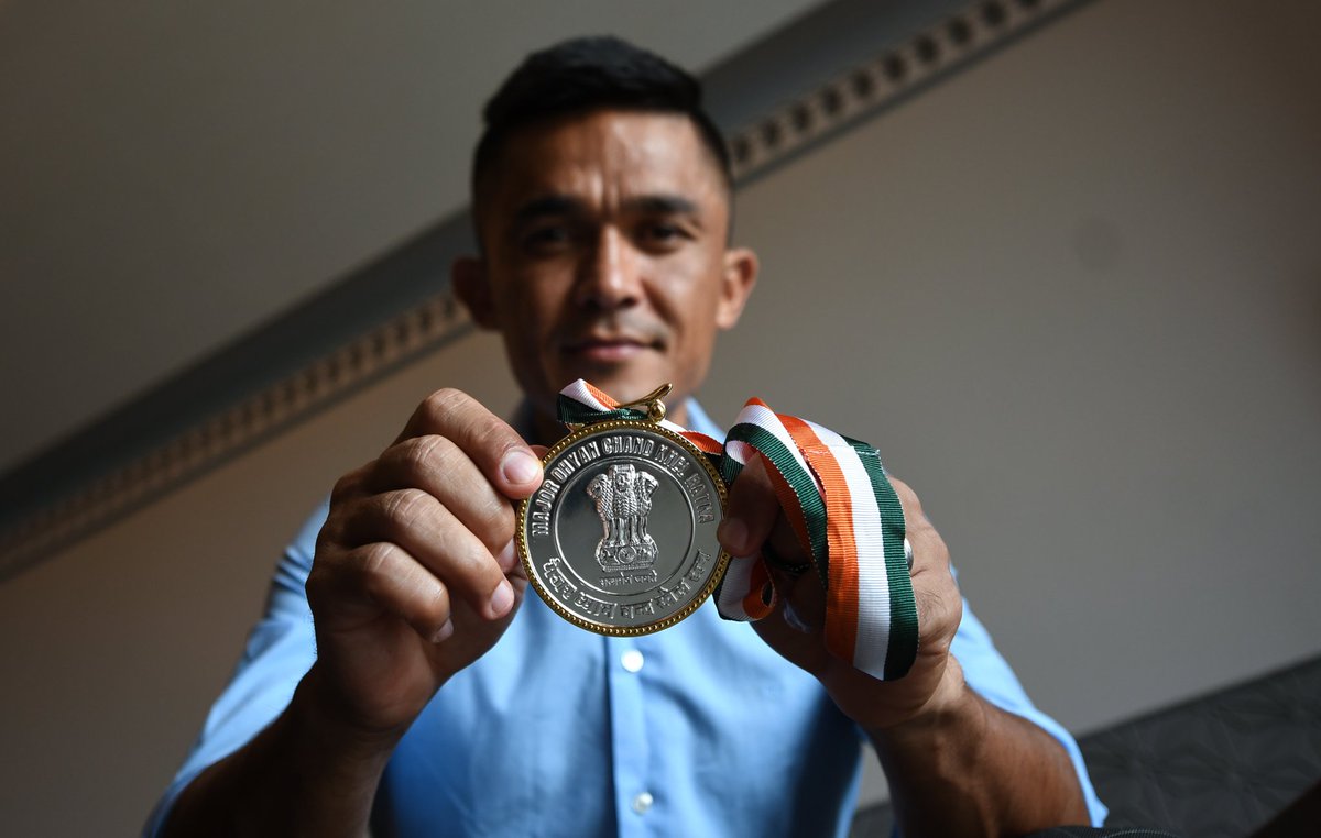 To my family that is Indian football, here it is. This belongs to all of us who have loved our sport and backed it through so much. 
Grateful to Honourable President, the Sports Minister and the committee that deemed me worthy of receiving this honour. 
Back to working harder.