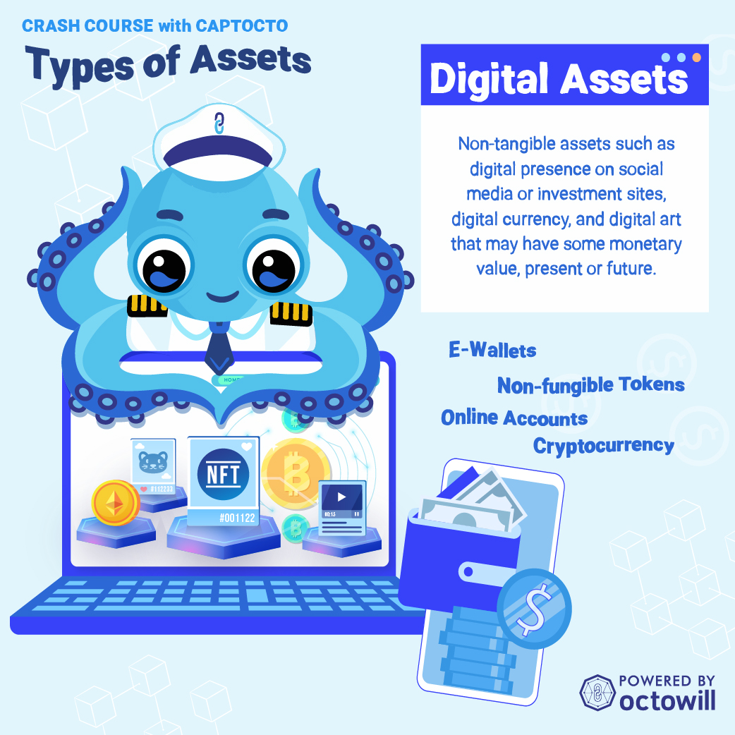 YourCaptOcto's tweet photo. What kind of asset owner are you? Check out my crash course to help you differentiate #traditionalassets and #digitalassets! https://t.co/u2lu0xDndG