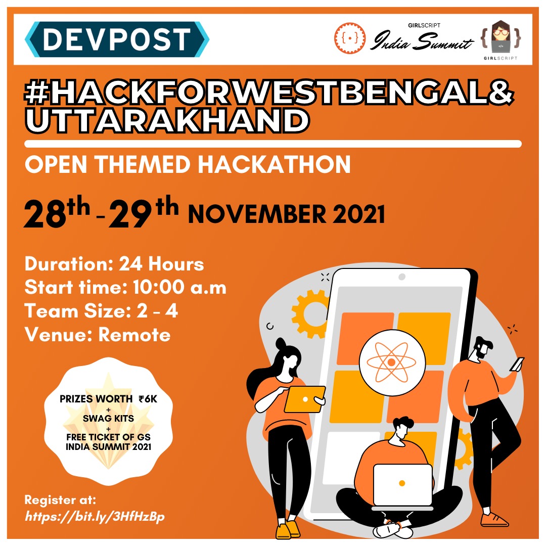 GirlScriptDurg1's tweet photo. GirlScript Regional Summit WB&amp;UK
Registration link:https://t.co/3cXxN7fkaf

#gssummit2021  #girlscriptfoundation  #techfest #girlscriptwestbengaluttarakhand #girlscriptkolkata #girlscriptdurgapur #girlscriptsiliguri  #girlscriptroorkee #girlscriptdehradun #ACM #IEMACM #Microsoft https://t.co/cgMUuLIn0P