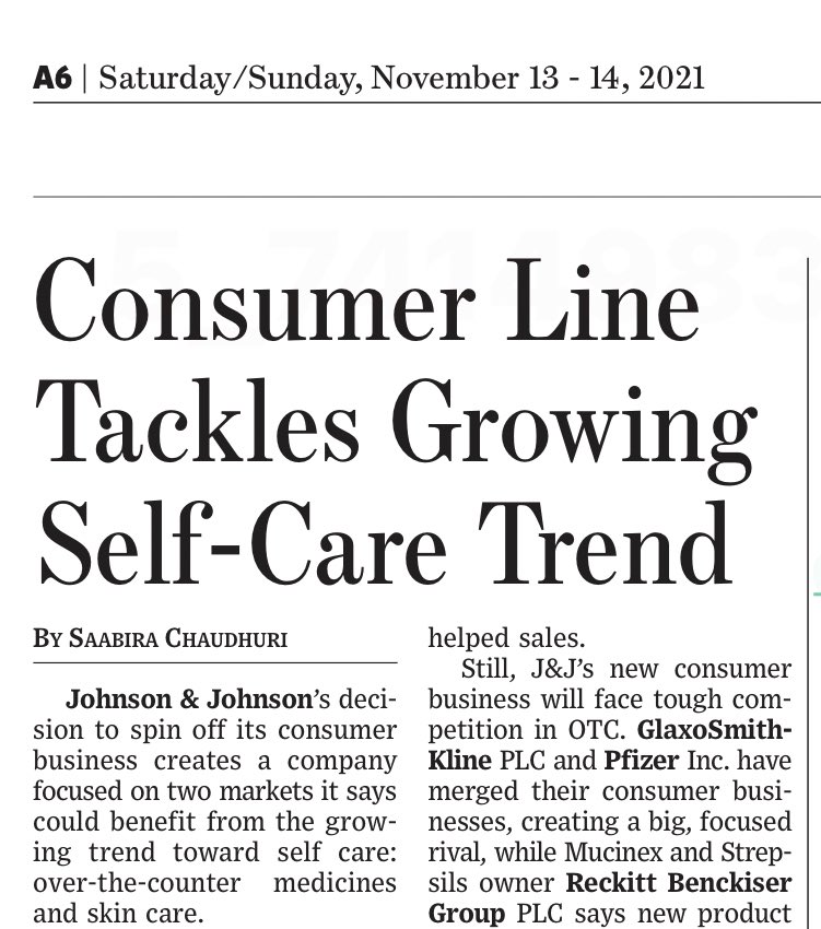 We’ll say it again 📣The big macro consumer trend is wellness and selfcare and we believe cannabinoids will prove to be the king of wellness ingredients, ours are made through #biosynthesis and are cleaner + greener than grown. Welcome to the future #JNJ  wsj.com/articles/j-j-s…