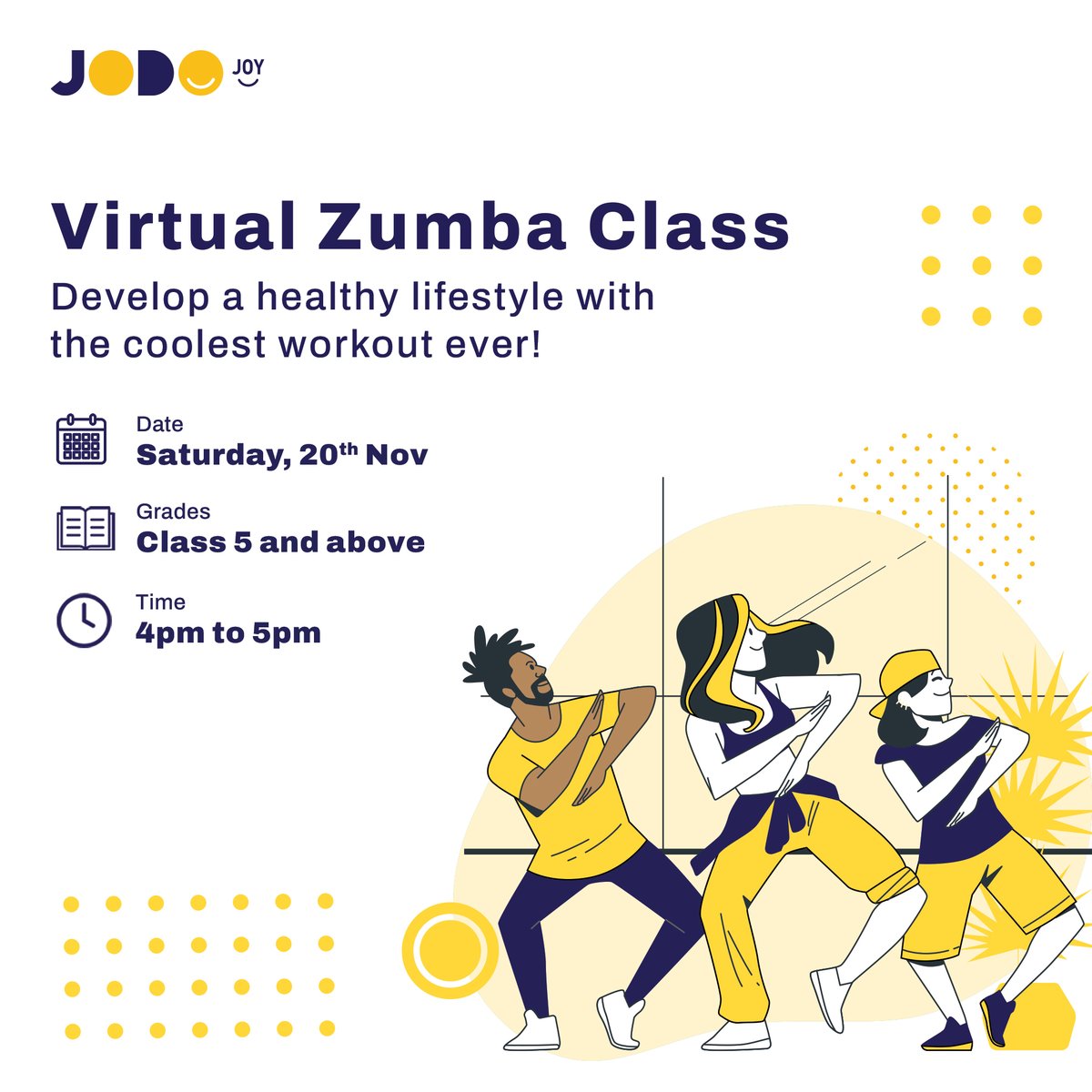 Jodo_in's tweet photo. Now you can help develop a healthy lifestyle for your child by incorporating fitness as a fun part of their daily routine.
#Zumba is the most awesome workout ever - it's easy, it's fun and kids love it!
Register here: https://t.co/fVIch3D8OV
#jodo #jodojoy #zumbaclass https://t.co/FPWS8uqNHR