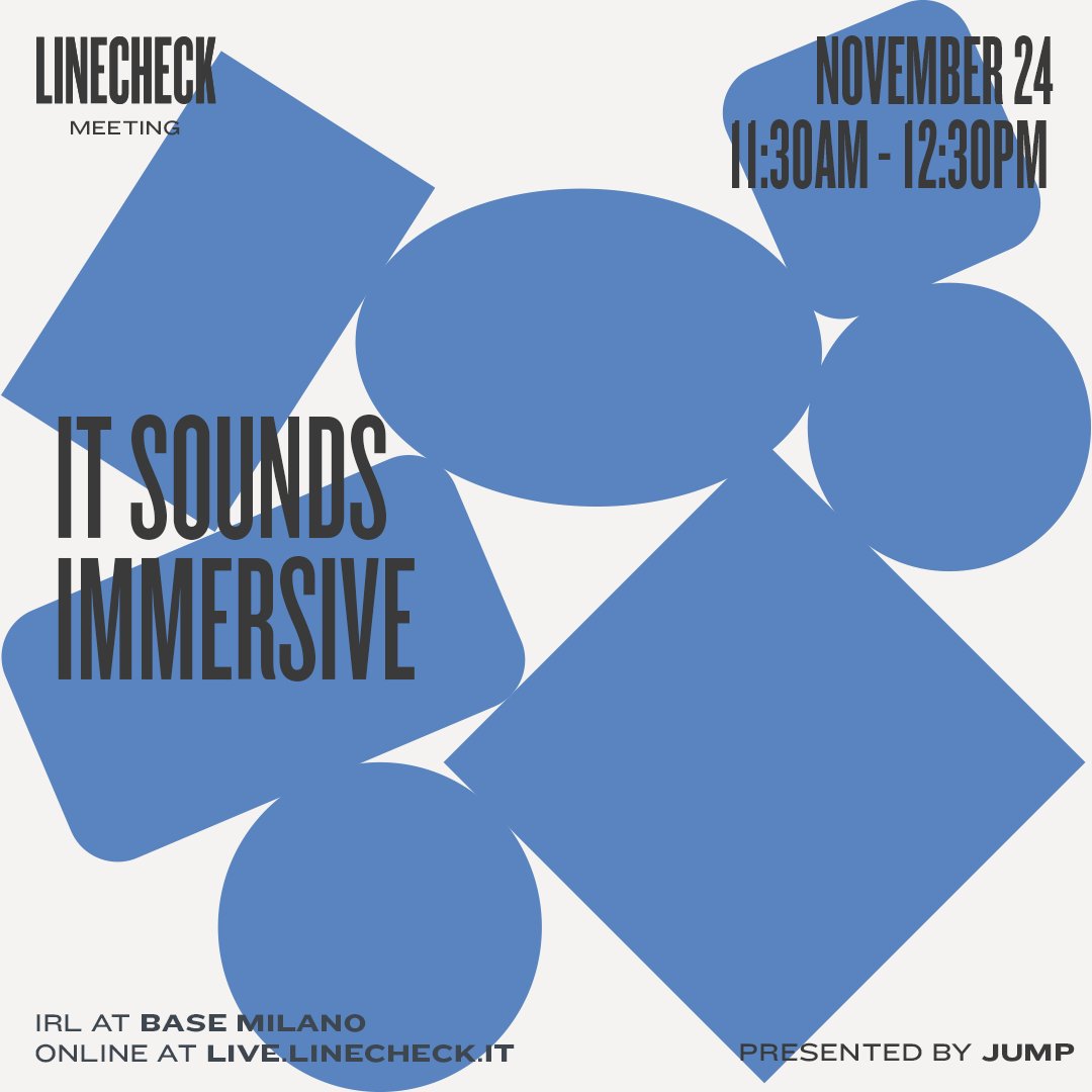 Linecheck Official (@linecheck_it) on Twitter photo ๐ต IT SOUNDS IMMERSIVE ๐ต
Presented by <a href="/jumpmusicmarket/">JUMP - European Music Market Accelerator</a>
November 24 11:30 AM - 12:30 PM / BASE Milano and live stream at linecheck.it
Discover more at linecheck.it/meeting/panel/โฆ
๐ Get your ticket bit.ly/Linecheck21Ticโฆ
#Linecheck21 #Reverse ๐ต IT SOUNDS IMMERSIVE ๐ต
Presented by <a href="/jumpmusicmarket/">JUMP - European Music Market Accelerator</a>
November 24 11:30 AM - 12:30 PM / BASE Milano and live stream at linecheck.it
Discover more at linecheck.it/meeting/panel/โฆ
๐ Get your ticket bit.ly/Linecheck21Ticโฆ
#Linecheck21 #Reverse