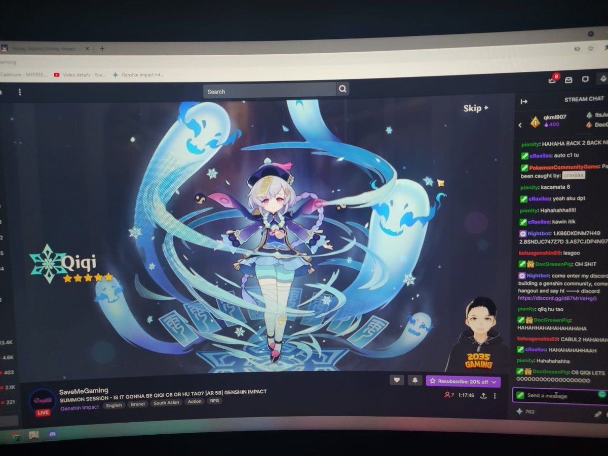 SaveMeGaming's tweet image. so my last summon session, i got c6 qiqi! congrats to myself.

#cryobrokenarchon
#Qiqi 
#genshinimpact