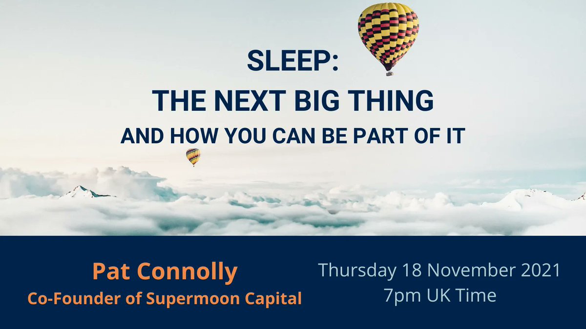 intsleepcharity's tweet photo. Save your seat! If you are interested in a career in sleep or have an innovative product idea to help people sleep better, this talk is for you. Register at https://t.co/oP1hgwbPCP
#sleep #venturecapital #entrepreneur #startup #health #sleephealth #bettersleep #NightMarket https://t.co/ErJk1I7PN6