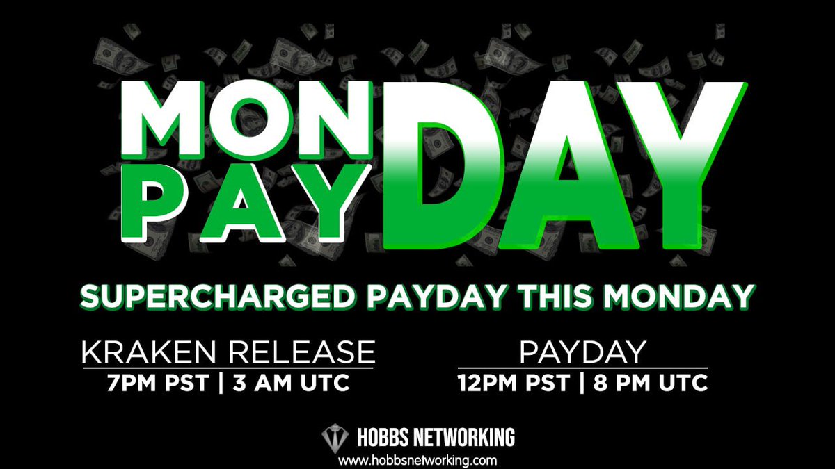 Official_HNW's tweet photo. Ready those diamond hands because tomorrow is MONDAY PAYDAY! 💸

Prepare yourselves for one supercharged payday this Monday as you receive your pay from both the staking app and by holding NFTs!  Where else do you think the sales from the NFTs go? Back to you.😉

#HobbsNetworking https://t.co/SMsVffcQNM