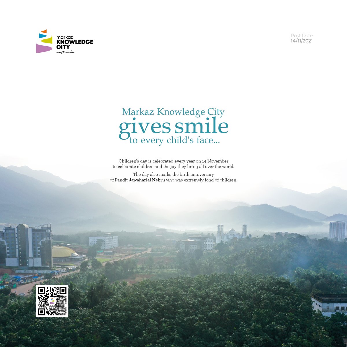 markaz_city's tweet photo. Markaz Knowledge City gives smile to every child's face.
November 14 | Children's Day
© Markaz Knowledge City
#MarkazKnowledgeCity #WayToWisdom #ChildrensDay #November14 #children https://t.co/ghgteQ1BDv