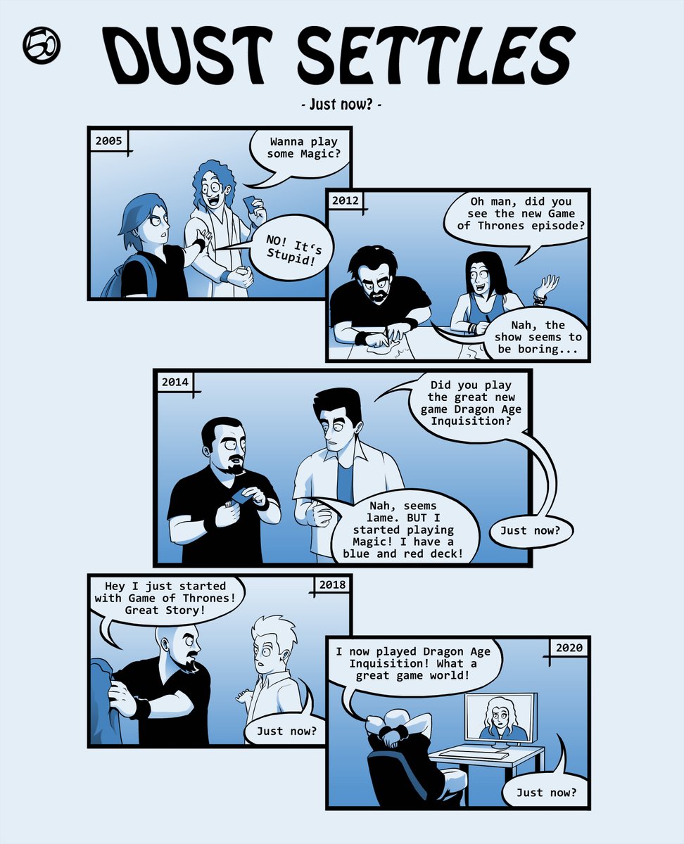 DuskDustin's tweet photo. Episode 50 of "Dust Settles". #comic #dustsettles #funnycomics #comicartist #DragonAgeInquisition #everydaylife #digitalcomic #ComicArt #MTG #GOT https://t.co/9dPTGrXPhD