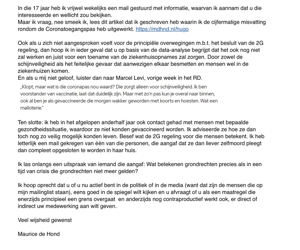 Noodkreet van Maurice de Hond <a href="/mauricedehond/">Maurice de Hond</a> 
maurice.nl/2021/11/13/hug…