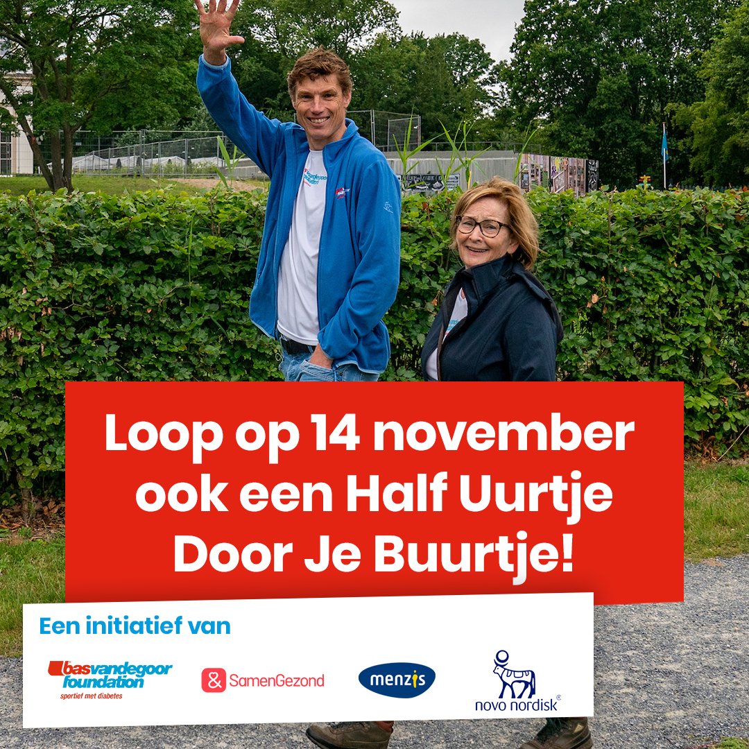 MinVWS's tweet photo. In NL hebben meer dan 1,2M mensen diabetes. Met 'Half Uurtje Door Je Buurtje' wordt hier landelijk aandacht voor gevraagd. Want bewegen is gezond voor iedereen, maar nog belangrijker voor mensen met diabetes. Zet je de SamenGezond App aan tijdens het wandelen? #werelddiabetesdag https://t.co/K1FdxFFQEn