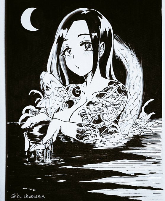 アナログで描いてデジタルで塗るの楽しい 